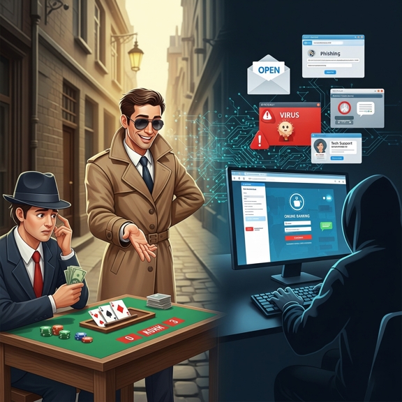 کلاهبرداری سنتی و اینترنتی